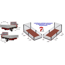 Zamek pionowy burty aluminiowej H500 LEWY