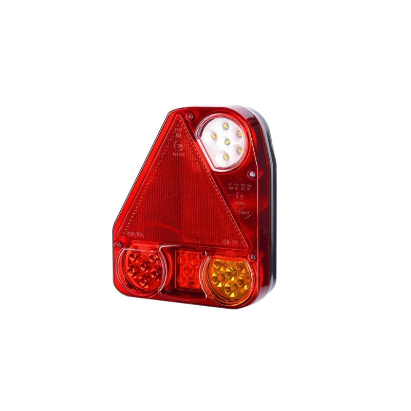 Lampa lewa zespolona tylna z trójkątem odblaskowym (narożna, wersja diodowa III), ze światłem cofania.