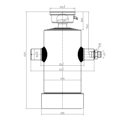 Siłownik 18 ton wysuw 1250 mm