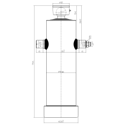 Siłownik 26 ton wysuw 2500 mm