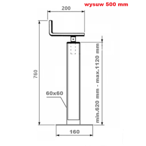 Stopa podporowa 1000 kg -  wysoka