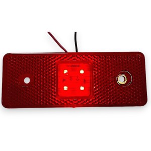 Lampa LED obrysowa z odblaskiem - czerwona