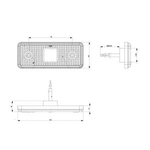 Lampa LED obrysowa z odblaskiem - czerwona