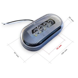 Lampa LED obrysowa z odblaskiem - biała